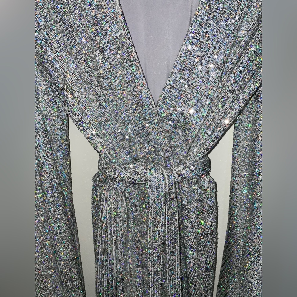 House of CB sequin wrap dress, size XS